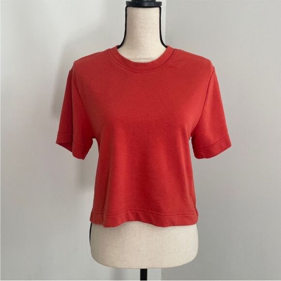 Banana Republic Cropped Boxy Tee XS Crew Neck Short Sleeve Relaxed Casual Shirt - Picture 1 of 8